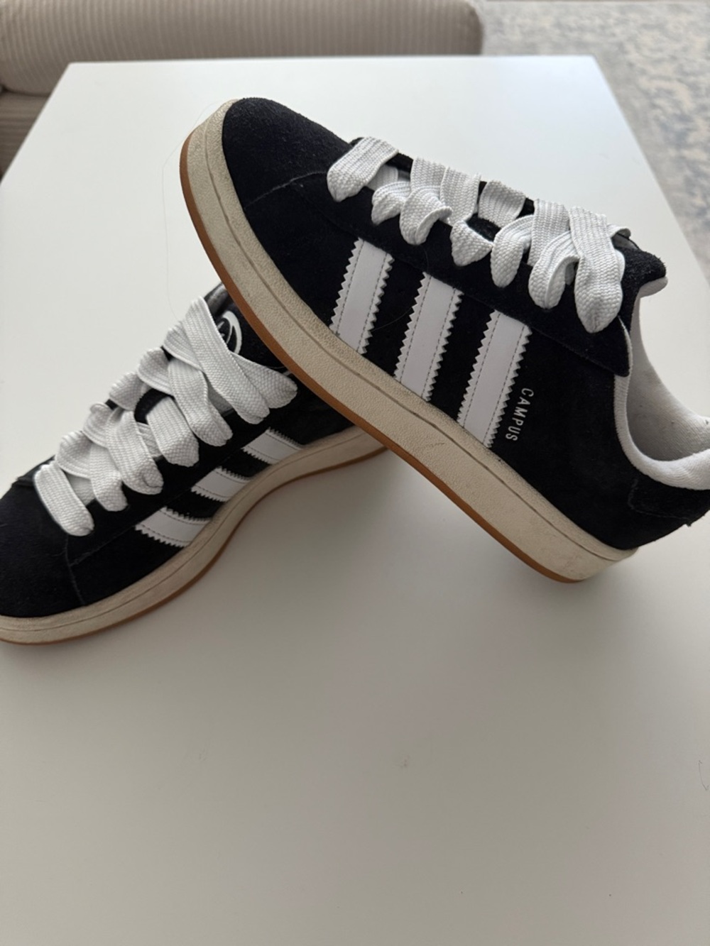adidas Black & White Campus Suede Sneakers